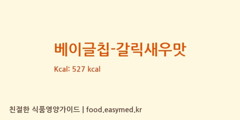 [(주)삼진씨앤에프] 베이글칩-갈릭새우맛 영양성분 (칼로리, 단백질, 나트륨)