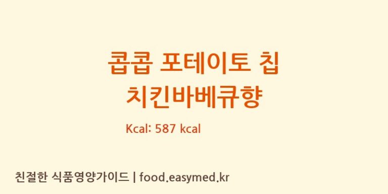 콥콥 포테이토 칩 치킨바베큐향 칼로리 및 주요 영양소 분석 (USEFULFOODCO.,LTD.)
