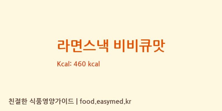 라면스낵 비비큐맛 칼로리 및 주요 영양소 분석 (PACIFICFOODPRODUCTSSDN.BHD.)