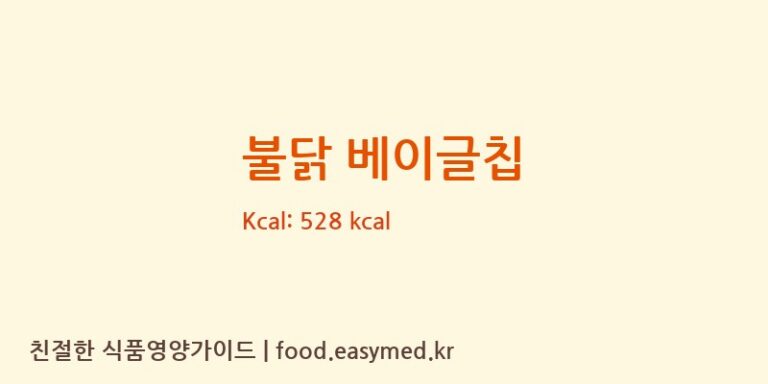 [주식회사삼진씨앤에프] 불닭 베이글칩 영양성분 (칼로리, 단백질, 나트륨)