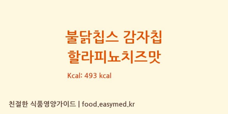 [풍전나이스제과(주)] 불닭칩스 감자칩 할라피뇨치즈맛 다이어트 영양 정보 (당류, 단백질)
