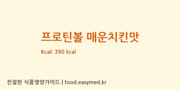[(주)에스디씨/(주)에스디씨2공장] 프로틴볼 매운치킨맛 영양성분 (칼로리, 단백질, 나트륨)