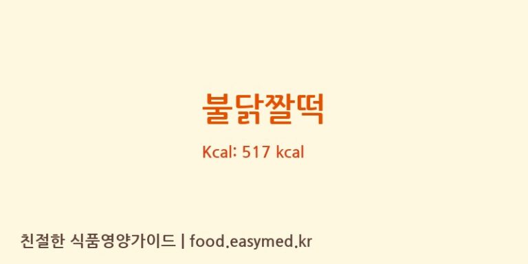 [삼양식품(주)원주공장] 불닭짤떡 영양성분 (칼로리, 단백질, 나트륨)