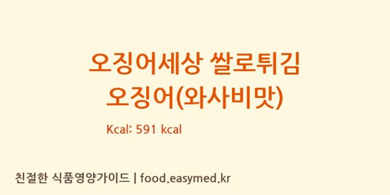 [주식회사다원F&B] 오징어세상 쌀로튀김 오징어(와사비맛) 영양성분 (칼로리, 단백질, 나트륨)