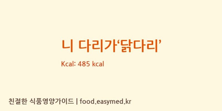 니 다리가‘닭다리’ 칼로리 및 주요 영양소 분석 (메종아벡누(Maison Avec Nous))