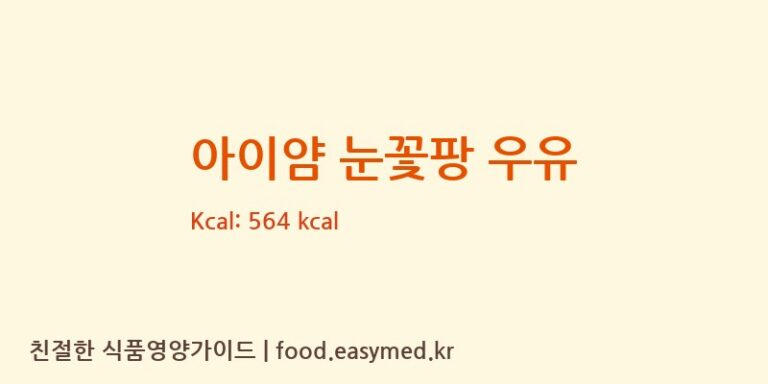 [주식회사 오늘도] 아이얌 눈꽃팡 우유 다이어트 영양 정보 (당류, 단백질)