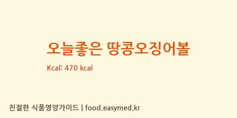 [(주)우농] 오늘좋은 땅콩오징어볼 영양성분 (칼로리, 단백질, 나트륨)