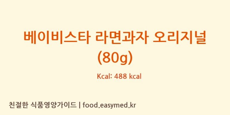 베이비스타 라면과자 오리지널 (80g) 칼로리 및 주요 영양소 분석 (THEOYATSUCOMPANYTAIWANLIMITED)