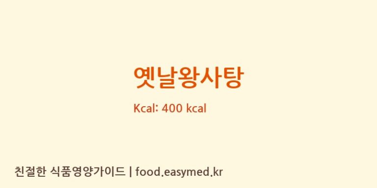 옛날왕사탕 칼로리 및 주요 영양소 분석 (㈜국제제과)