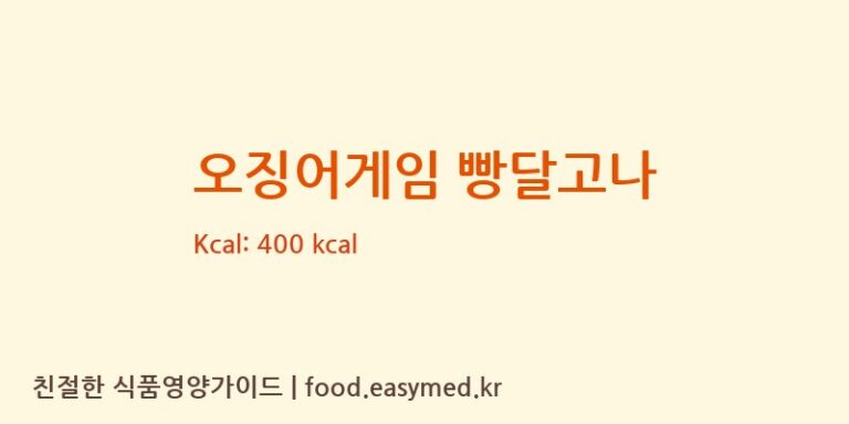 오징어게임 빵달고나 칼로리 및 주요 영양소 분석 ((주)뉴자은도)