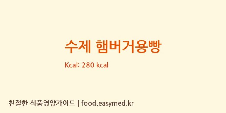 수제 햄버거용빵 칼로리 및 주요 영양소 분석 (㈜ 신라명과)
