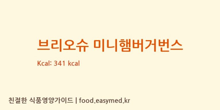 브리오슈 미니햄버거번스 칼로리 및 주요 영양소 분석 (㈜푸드코아)