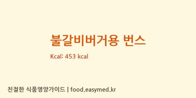 [㈜푸드코아] 불갈비버거용 번스 다이어트 영양 정보 (당류, 단백질)