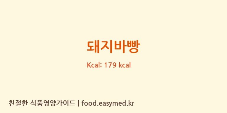 돼지바빵 칼로리 및 주요 영양소 분석 (롯데웰푸드 주식회사 천안공장)
