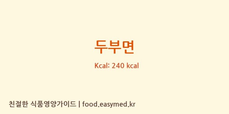 [콩콩식품] 두부면 다이어트 영양 정보 (당류, 단백질)