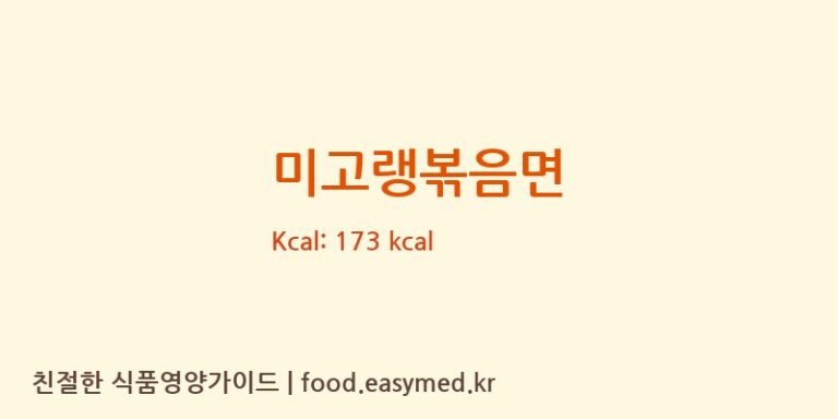 [㈜피피이씨 음성생면] 미고랭볶음면 다이어트 영양 정보 (당류, 단백질)