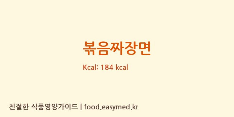 [칠갑농산㈜] 볶음짜장면 다이어트 영양 정보 (당류, 단백질)