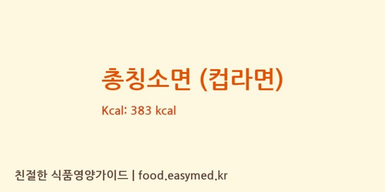 총칭소면 (컵라면) 칼로리 및 주요 영양소 분석 (SICHUANGUANGYOUSWEETPOTATOANDFOODPRODUCTSCO.,LTD)