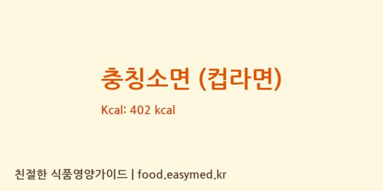 충칭소면 (컵라면) 칼로리 및 주요 영양소 분석 (SICHUANGUANGYOUSWEETPOTATOANDFOODPRODUCTSCO.,LTD)