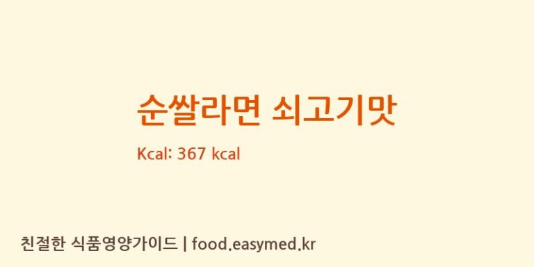 [주식회사 미주웰빙푸드] 순쌀라면 쇠고기맛 영양성분 (칼로리, 단백질, 나트륨)
