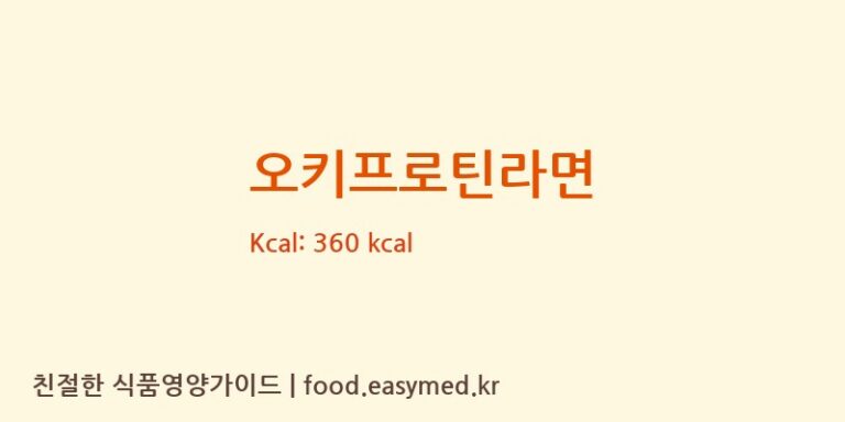 오키프로틴라면 칼로리 및 주요 영양소 분석 (거류영농조합법인)