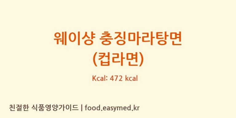 [JINMAILANGFOODCO.,LTD] 웨이샹 충징마라탕면 (컵라면) 영양성분 (칼로리, 단백질, 나트륨)