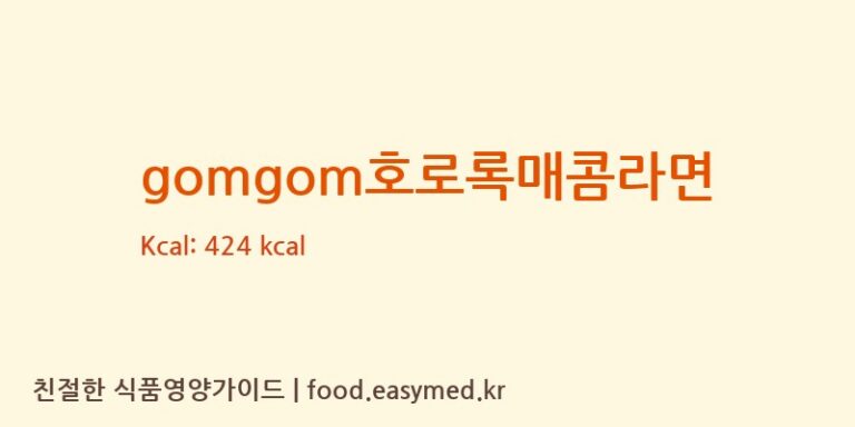 [㈜팔도] gomgom호로록매콤라면 다이어트 영양 정보 (당류, 단백질)