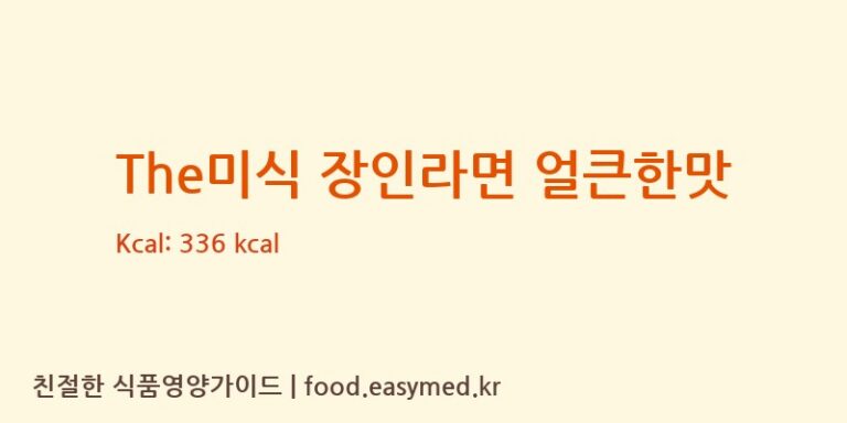 The미식 장인라면 얼큰한맛 칼로리 및 주요 영양소 분석 (㈜하림산업 함열식품 3공장)