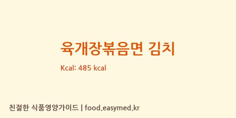 [오뚜기라면(주)] 육개장볶음면 김치 다이어트 영양 정보 (당류, 단백질)