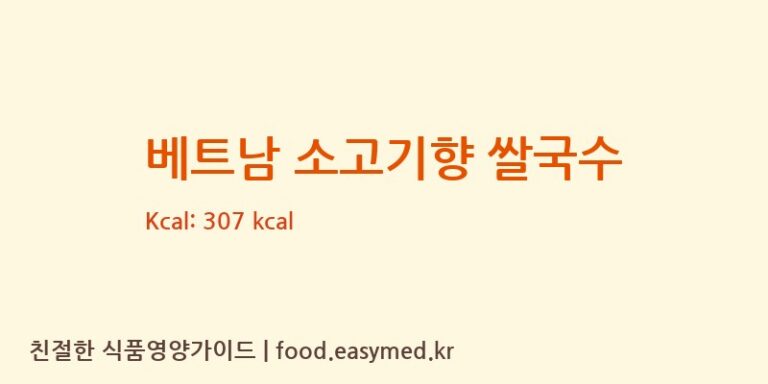 [KMS VINA JOINT STOCK COMPANY] 베트남 소고기향 쌀국수 다이어트 영양 정보 (당류, 단백질)