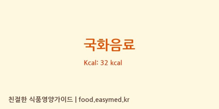 국화음료 칼로리 및 주요 영양소 분석 (GENERALBEVERAGECO.,LTD)