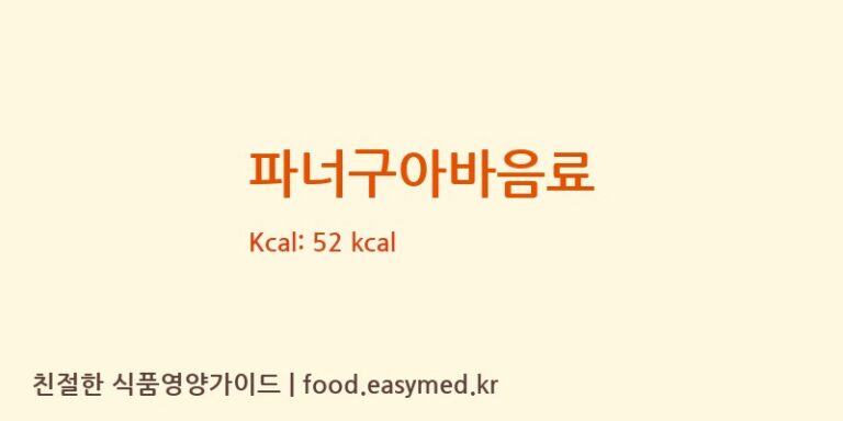 파너구아바음료 영양성분 (칼로리, 단백질, 나트륨)