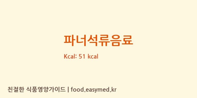파너석류음료 영양성분 (칼로리, 단백질, 나트륨)