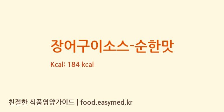 [(주)코리아푸드] 장어구이소스-순한맛 영양성분 (칼로리, 단백질, 나트륨)