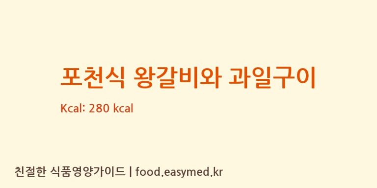 [도리깨침] 포천식 왕갈비와 과일구이 영양성분 (칼로리, 단백질, 나트륨)