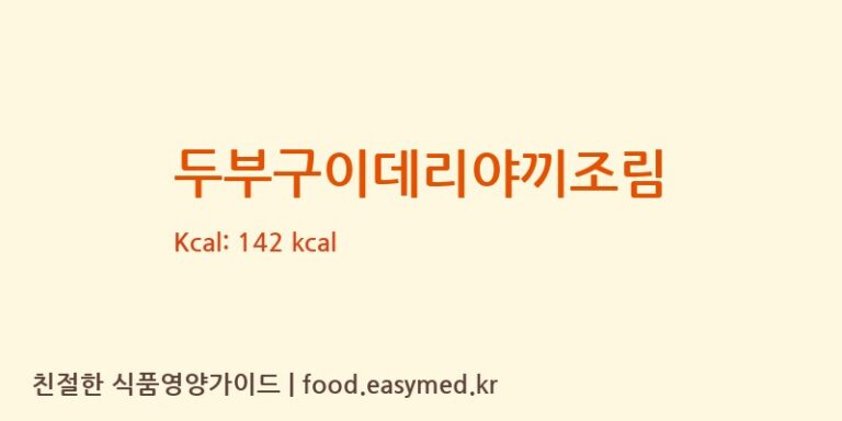 두부구이데리야끼조림 칼로리 및 주요 영양소 분석 ((주)봄담메디푸드)