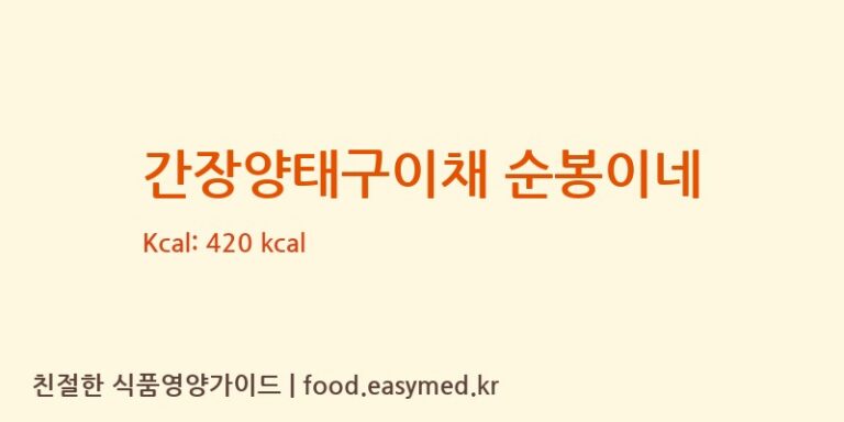 [제이비지에프앤비(JBGF&B)] 간장양태구이채 순봉이네 다이어트 영양 정보 (당류, 단백질)