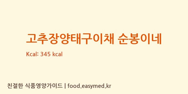 [제이비지에프앤비(JBGF&B)] 고추장양태구이채 순봉이네 다이어트 영양 정보 (당류, 단백질)