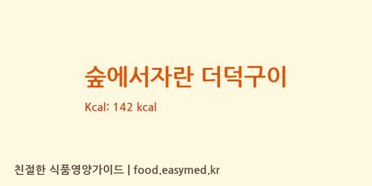 숲에서자란 더덕구이 칼로리 및 주요 영양소 분석 (주식회사 청아굿푸드)