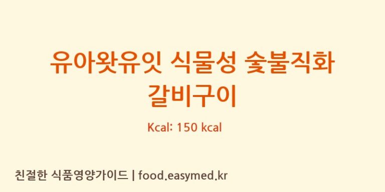 [백년에프엔디] 유아왓유잇 식물성 숯불직화 갈비구이 영양성분 (칼로리, 단백질, 나트륨)