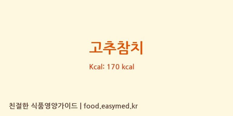 고추참치 칼로리 및 주요 영양소 분석 (신진물산주식회사)