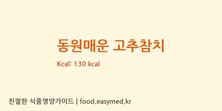 [㈜동원F&B] 동원매운 고추참치 영양성분 (칼로리, 단백질, 나트륨)