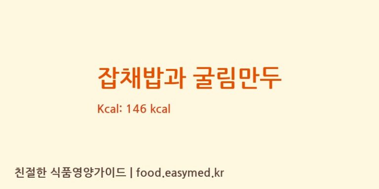잡채밥과 굴림만두 칼로리 및 주요 영양소 분석 (㈜푸드인모닝스타)