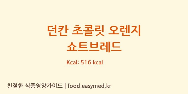 던칸 초콜릿 오렌지 쇼트브레드 칼로리 및 주요 영양소 분석 (DUNCANSOFDEESIDELTD)