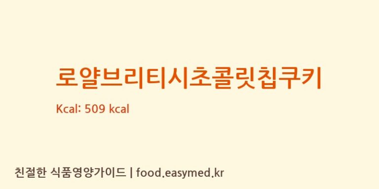 [GLOBALPREMIUMRESOURCESSDN.BHD] 로얄브리티시초콜릿칩쿠키 영양성분 (칼로리, 단백질, 나트륨)