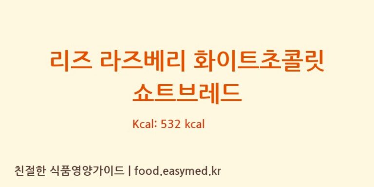 [REID’S BAKERY(THURSO)LIMITED] 리즈 라즈베리 화이트초콜릿 쇼트브레드 영양성분 (칼로리, 단백질, 나트륨)