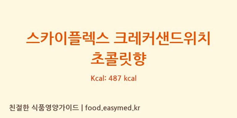 [MONDE MY SAN CORPORATION] 스카이플렉스 크레커샌드위치 초콜릿향 영양성분 (칼로리, 단백질, 나트륨)