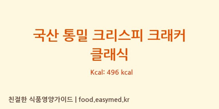 국산 통밀 크리스피 크래커 클래식 칼로리 및 주요 영양소 분석 (주식회사 해오름식품)