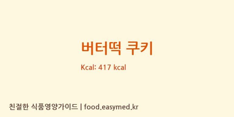 [(주)포스솔루션] 버터떡 쿠키 영양성분 (칼로리, 단백질, 나트륨)