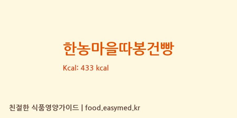 한농마을따봉건빵 칼로리 및 주요 영양소 분석 (㈜금풍제과)